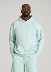 American Tall Sale | Everyday French Terry Popover Hoodie for Tall Men in Opal Blue