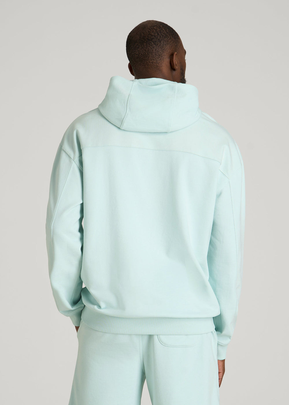 American Tall Sale | Everyday French Terry Popover Hoodie for Tall Men in Opal Blue