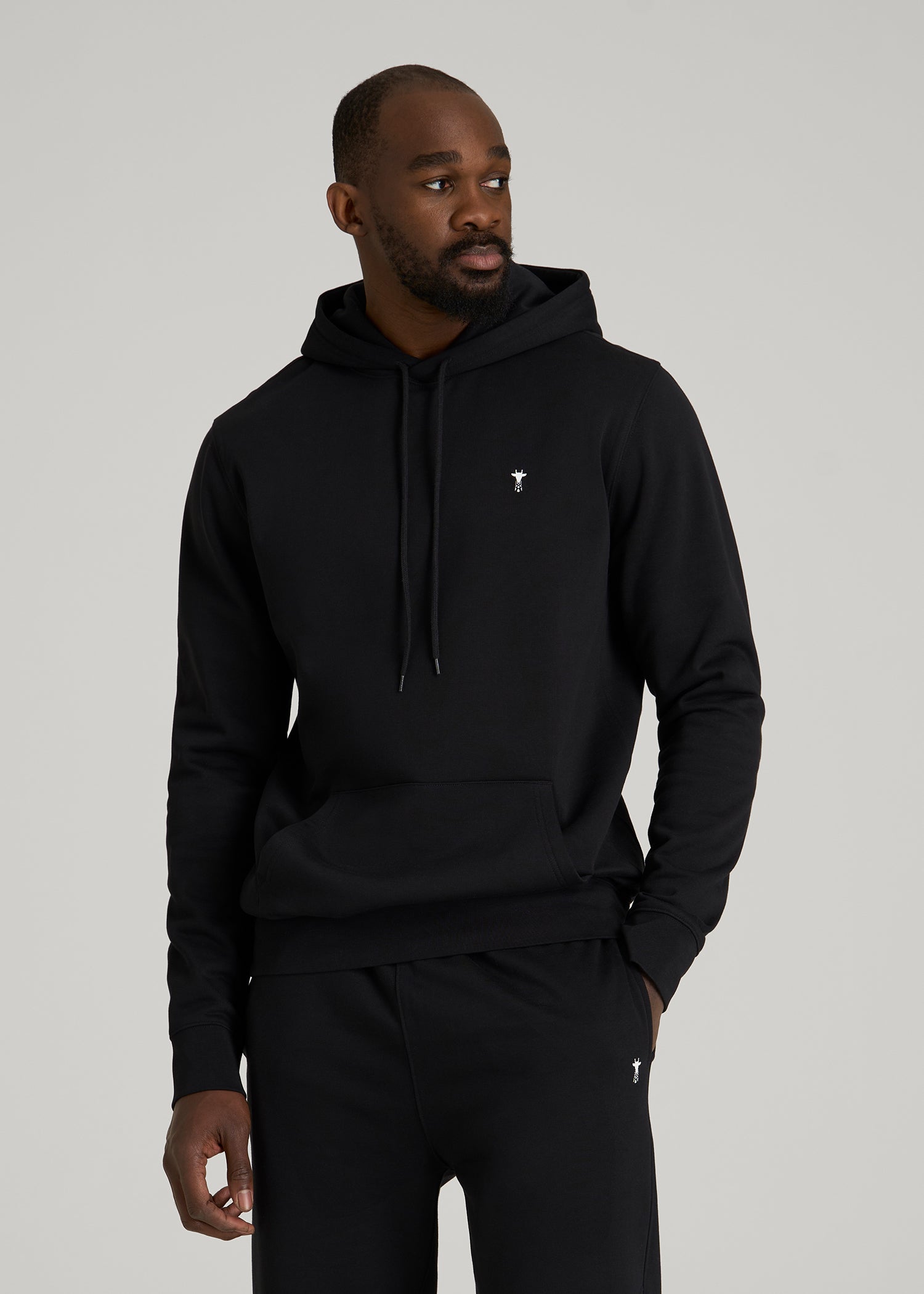 American Tall Outlet | Core Motion Fleece Popover Hoodie for Tall Men in Black
