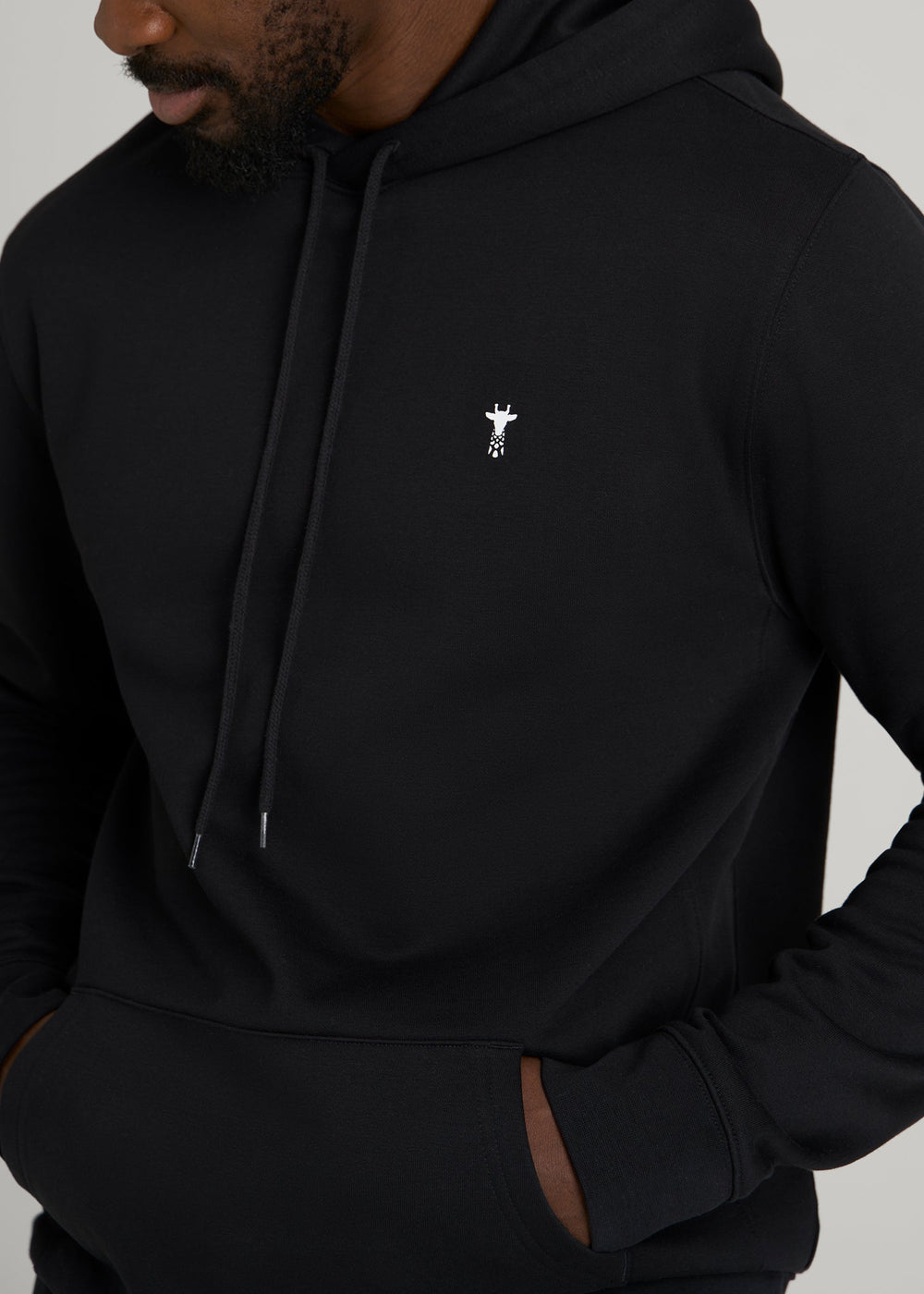 American Tall Outlet | Core Motion Fleece Popover Hoodie for Tall Men in Black