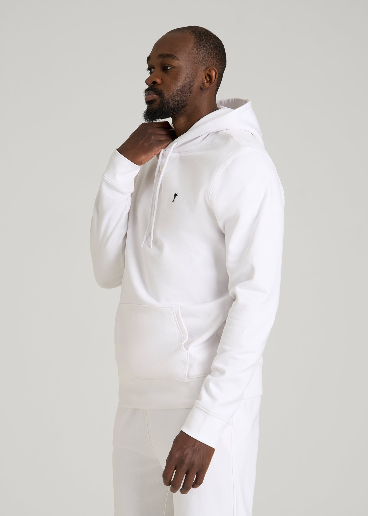American Tall For Sale | Core Motion Fleece Popover Hoodie for Tall Men in White