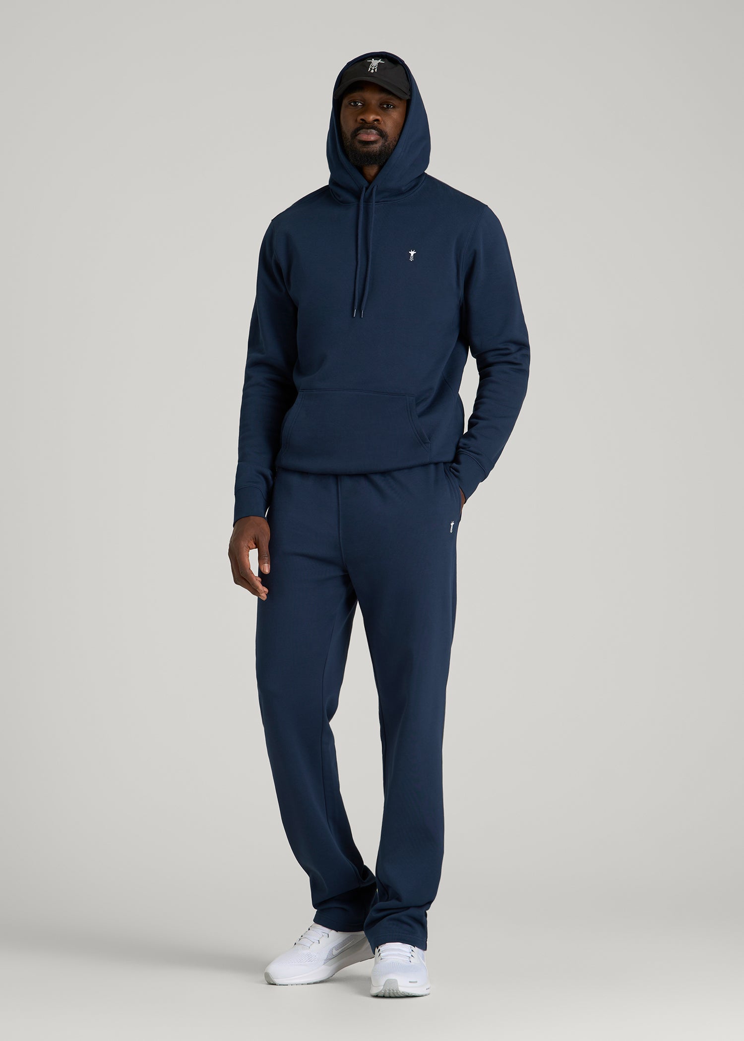 American Tall Online Shop | Core Motion Fleece Popover Hoodie for Tall Men in Navy Blue