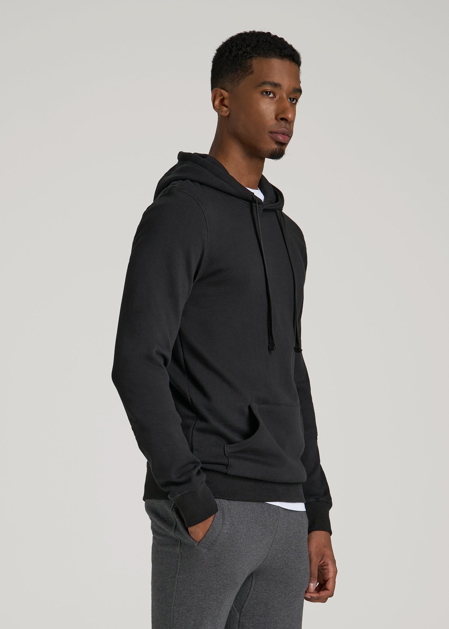 American Tall Discount | Wearever 2.0 Fleece Hoodie for Tall Men in Black