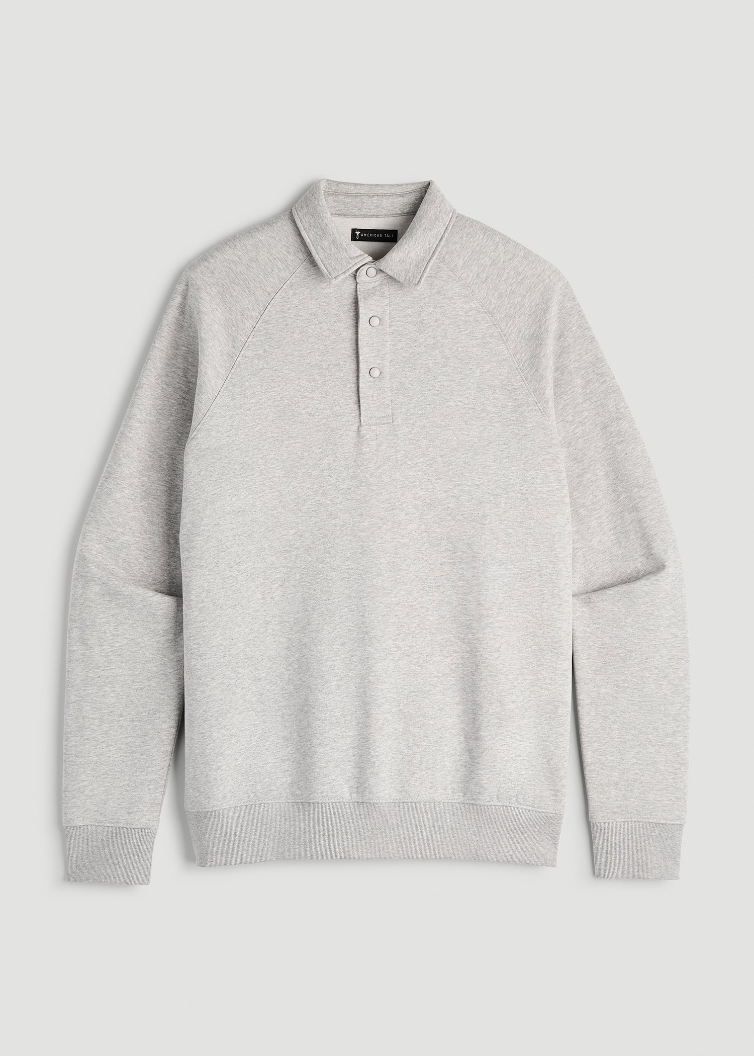 American Tall Online | Wearever Fleece Collared Sweatshirt for Tall Men in Grey Mix