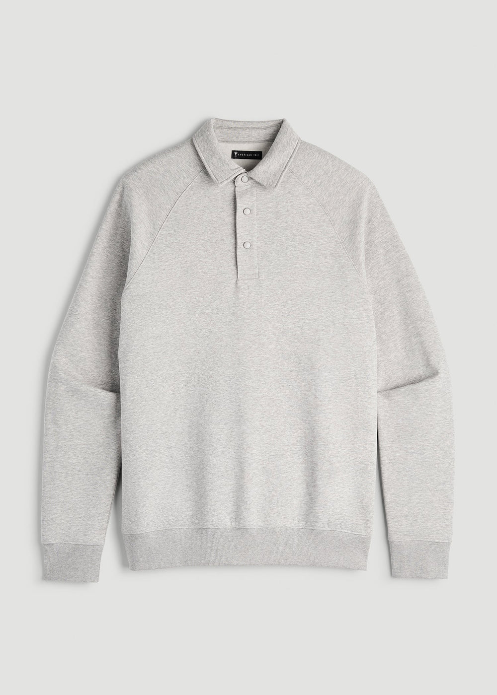 American Tall Online | Wearever Fleece Collared Sweatshirt for Tall Men in Grey Mix