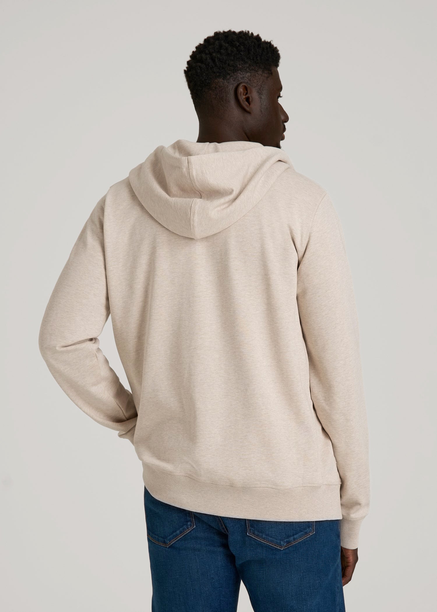 American Tall Sale | Wearever French Terry Full Zip Hoodie 2.0 in Oatmeal Mix