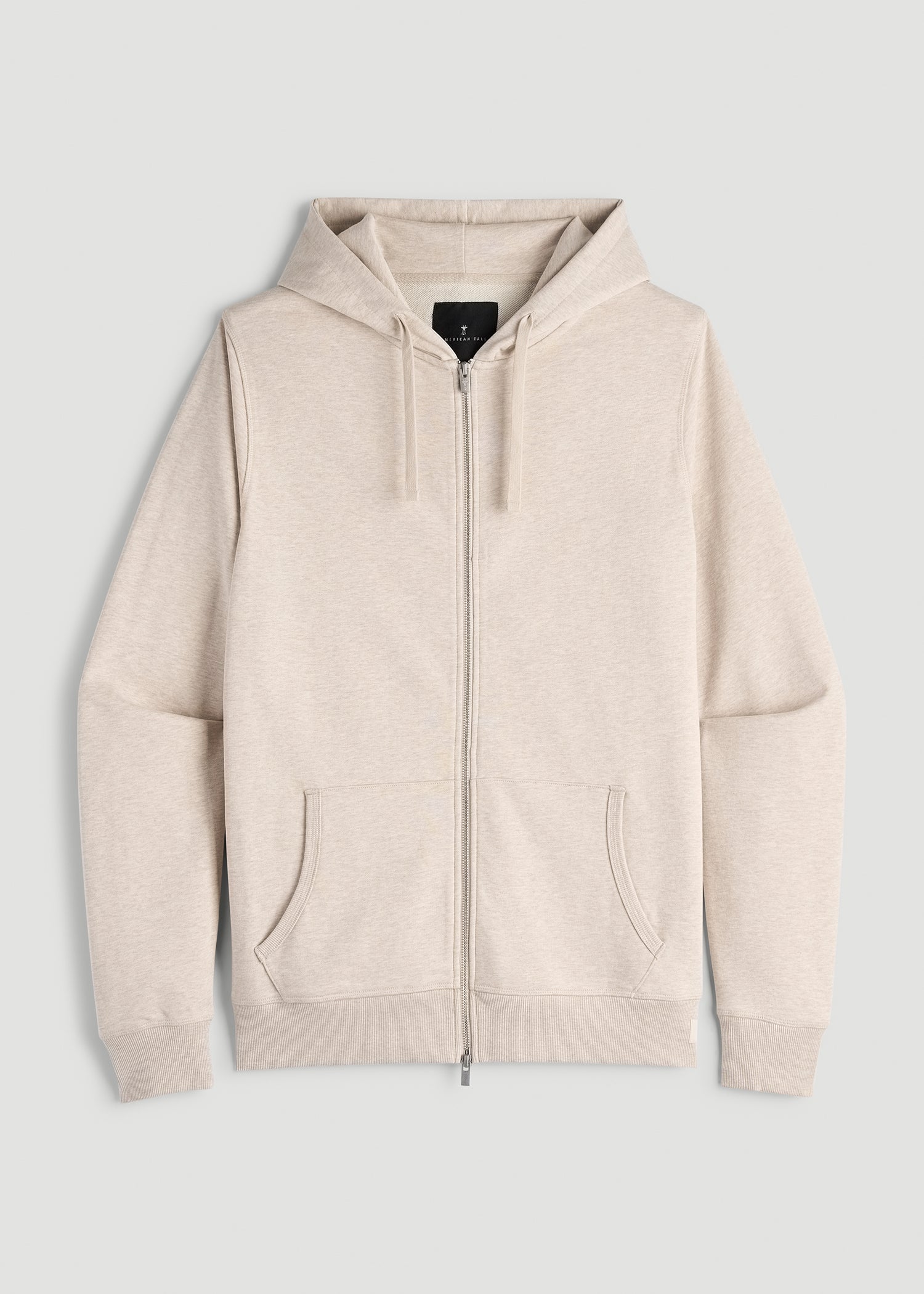 American Tall Sale | Wearever French Terry Full Zip Hoodie 2.0 in Oatmeal Mix