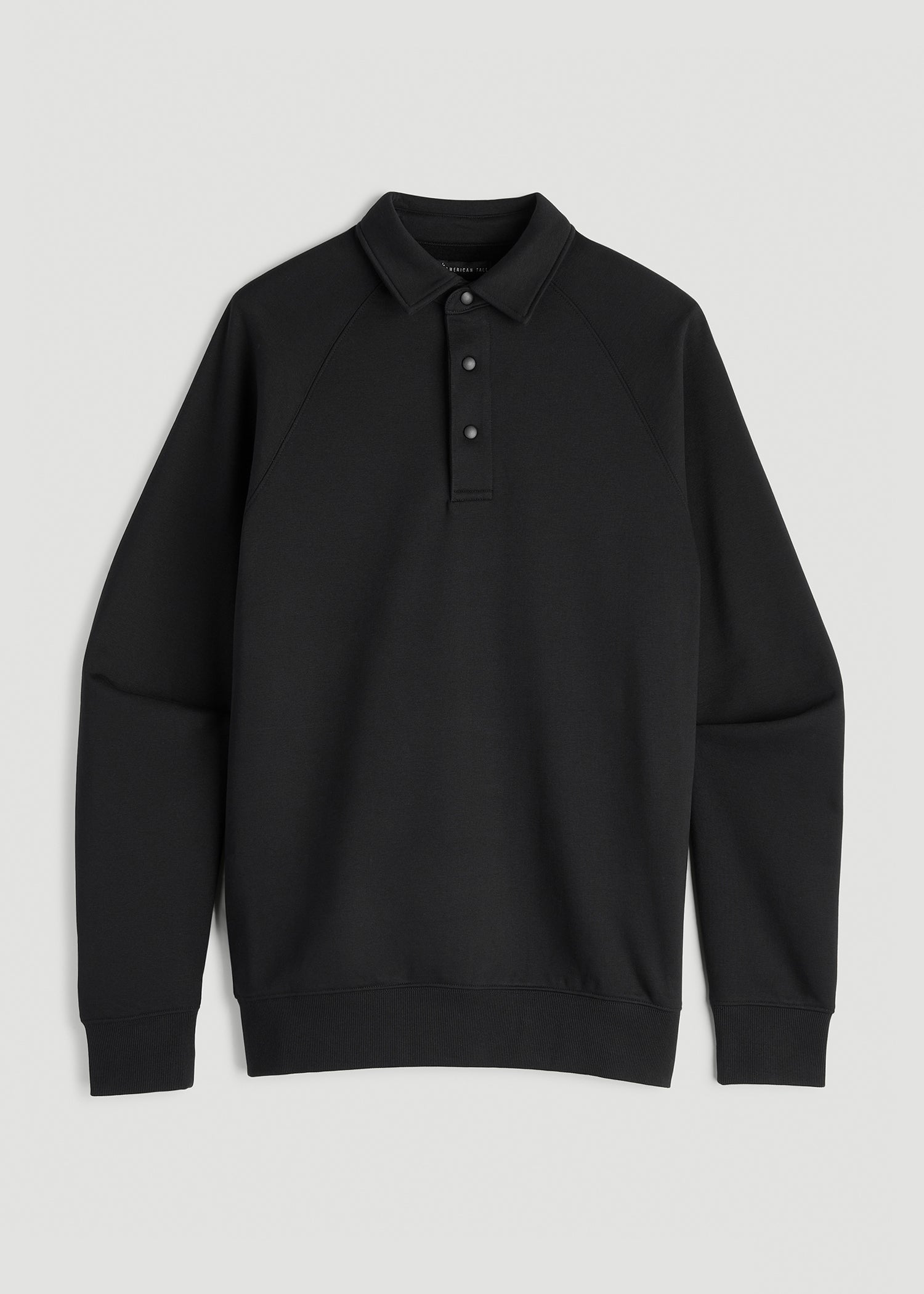 American Tall Outlet | Wearever Fleece Collared Sweatshirt for Tall Men in Black