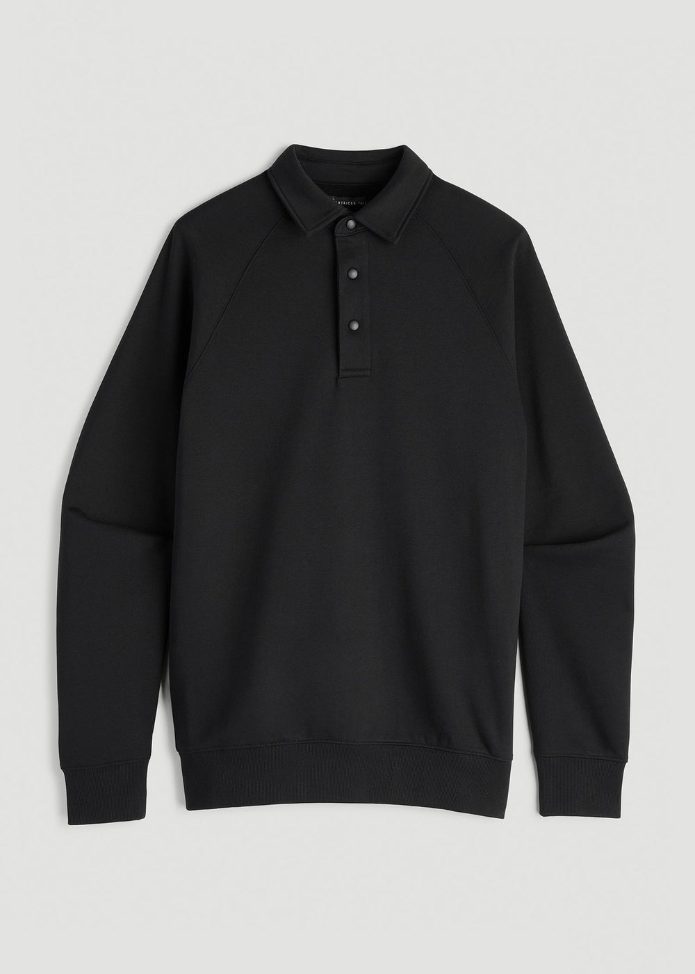 American Tall Outlet | Wearever Fleece Collared Sweatshirt for Tall Men in Black