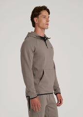 American Tall For Sale | Tech Motion Fleece Hooded Popover for Tall Men in Portobello