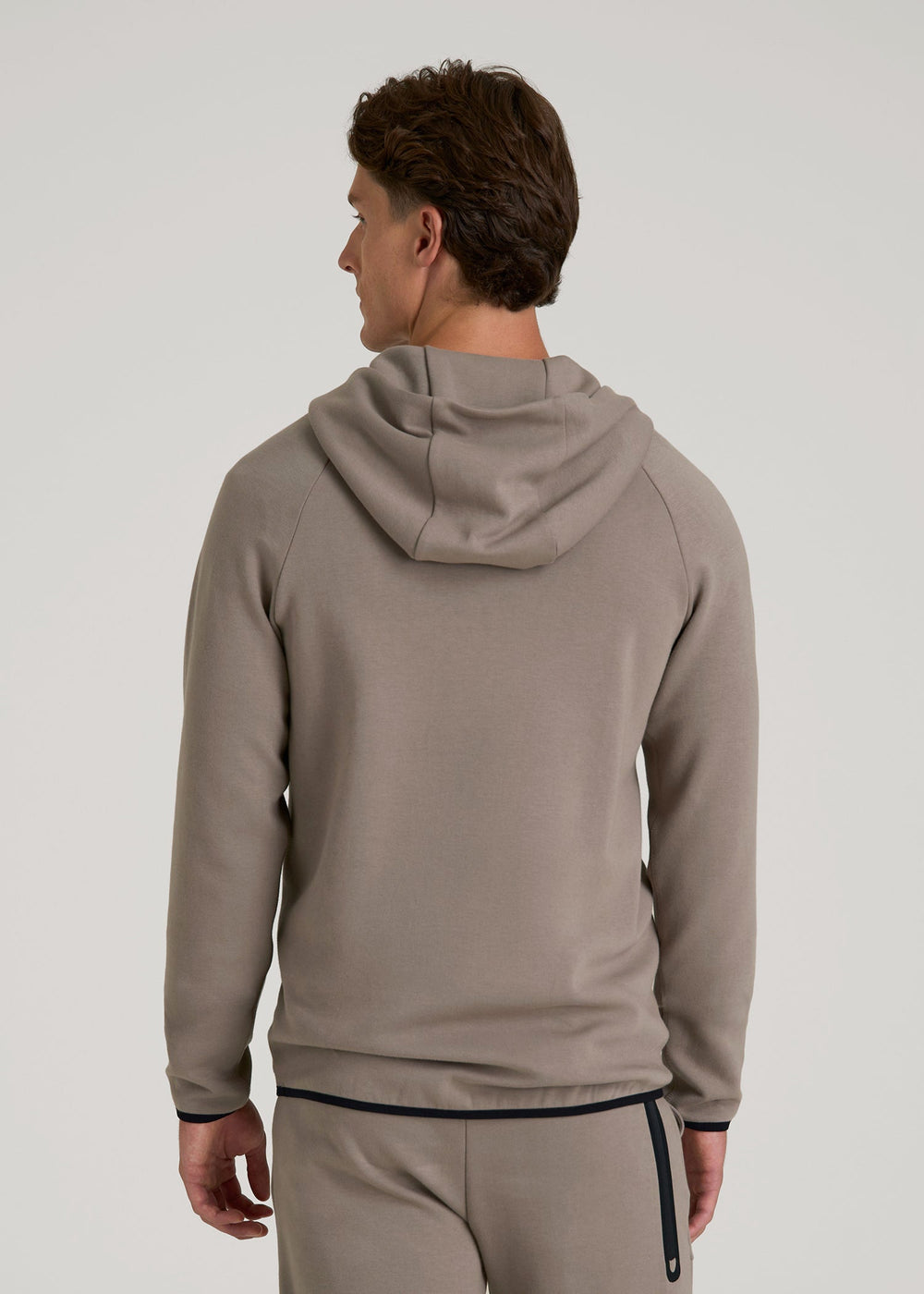 American Tall For Sale | Tech Motion Fleece Hooded Popover for Tall Men in Portobello