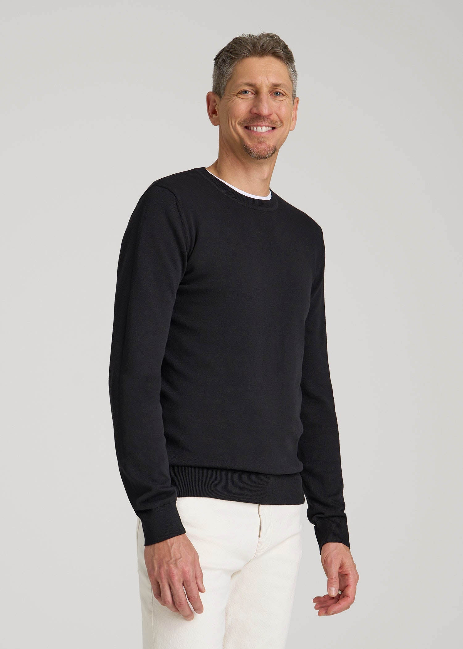 American Tall Discount | Everyday Crewneck Sweater for Tall Men in Black