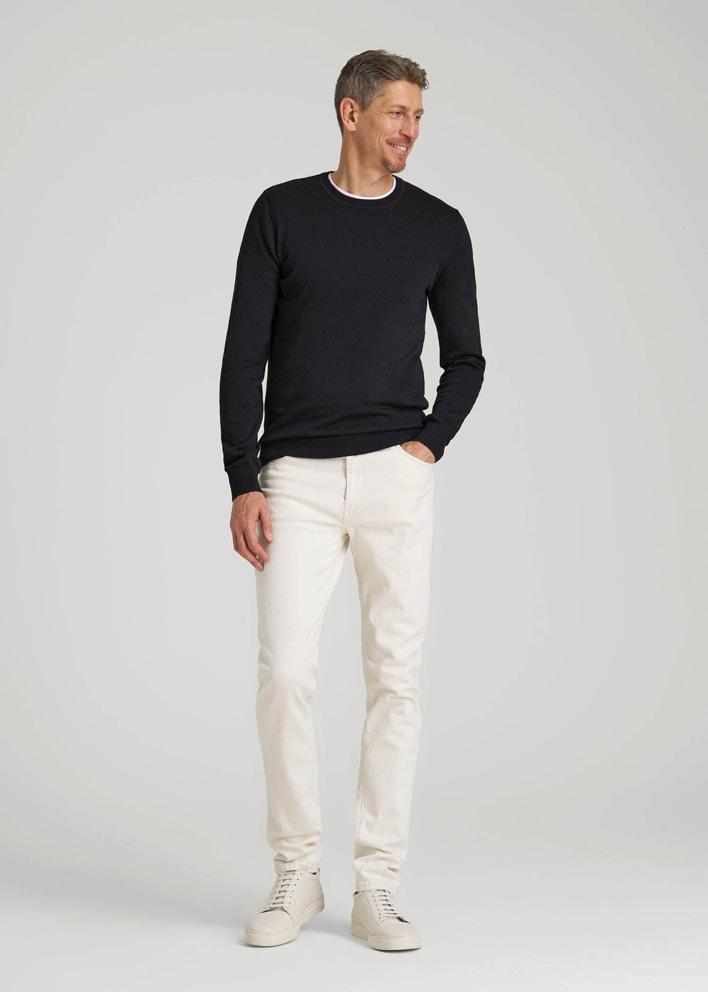 American Tall Discount | Everyday Crewneck Sweater for Tall Men in Black