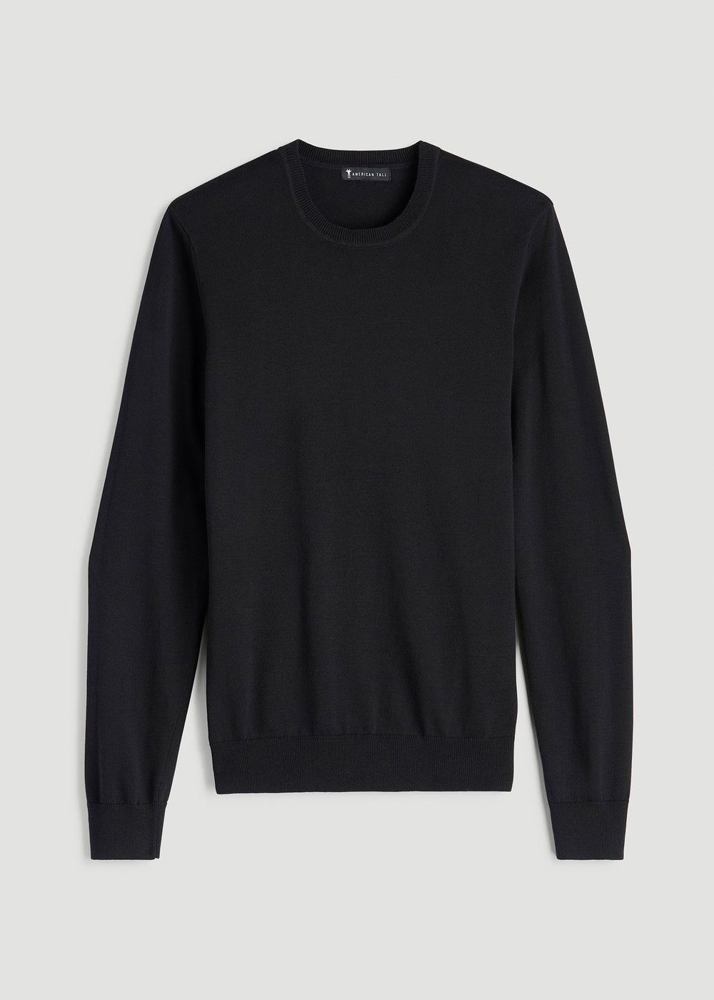 American Tall Discount | Everyday Crewneck Sweater for Tall Men in Black