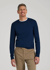 American Tall Online | Everyday Crewneck Sweater for Tall Men in Patriot Blue
