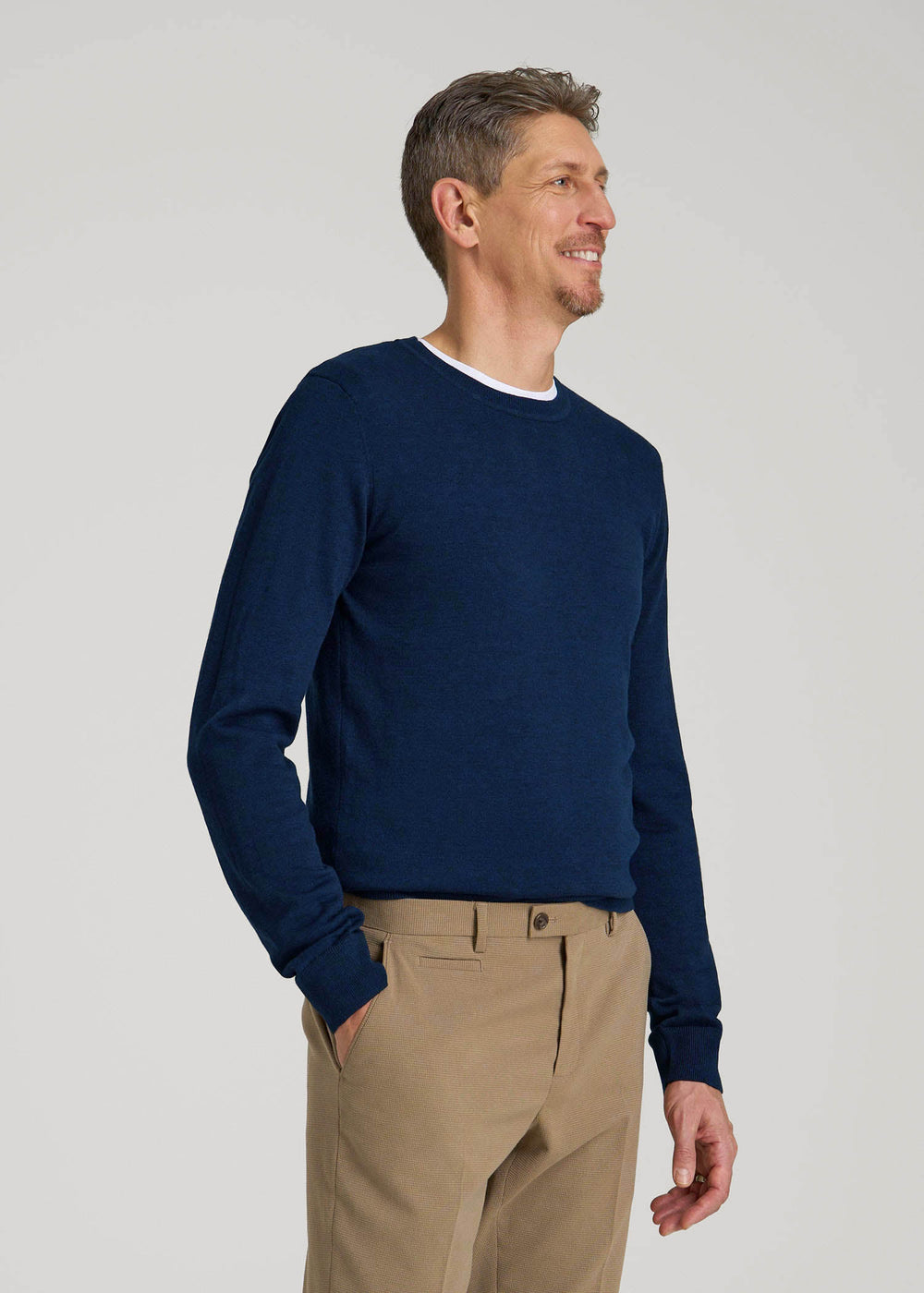 American Tall Online | Everyday Crewneck Sweater for Tall Men in Patriot Blue
