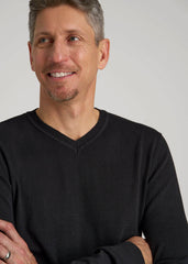 American Tall Outlet | Everyday V-Neck Sweater for Tall Men in Black
