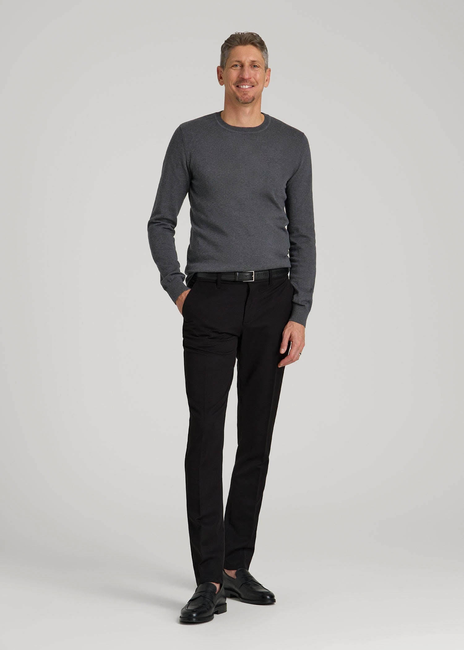 American Tall For Sale | Everyday Crewneck Sweater for Tall Men in Charcoal Mix