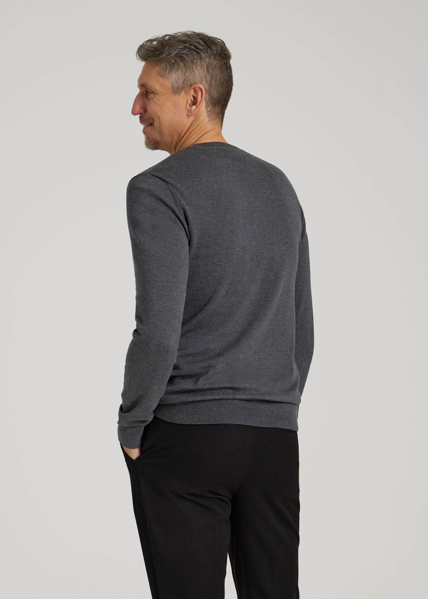 American Tall For Sale | Everyday Crewneck Sweater for Tall Men in Charcoal Mix