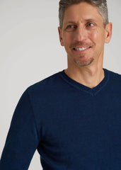American Tall Discount | Everyday V-Neck Sweater for Tall Men in Patriot Blue