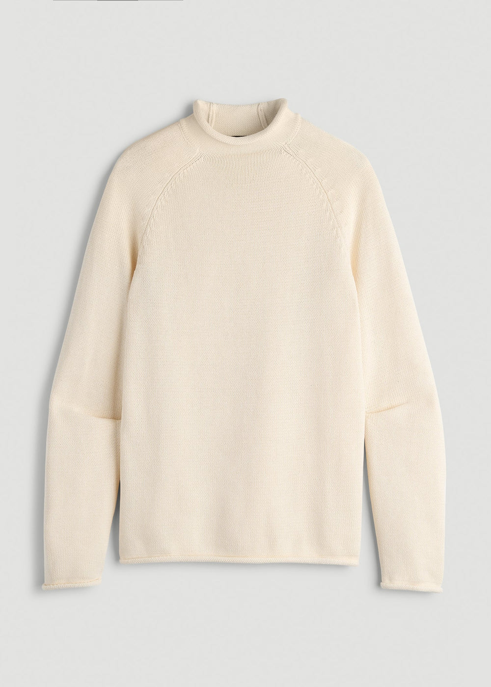 American Tall Online | Fisherman Knit Rolled Mock Neck Sweater for Tall Men in Natural