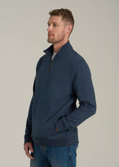 American Tall Discount | LJ&S Heavyweight Quarter-Zip Pullover for Tall Men in Vintage Midnight Navy