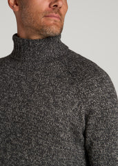 American Tall Online | Wool Blend Marled Turtleneck for Tall Men in Charcoal Multi