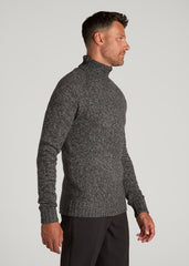 American Tall Online | Wool Blend Marled Turtleneck for Tall Men in Charcoal Multi