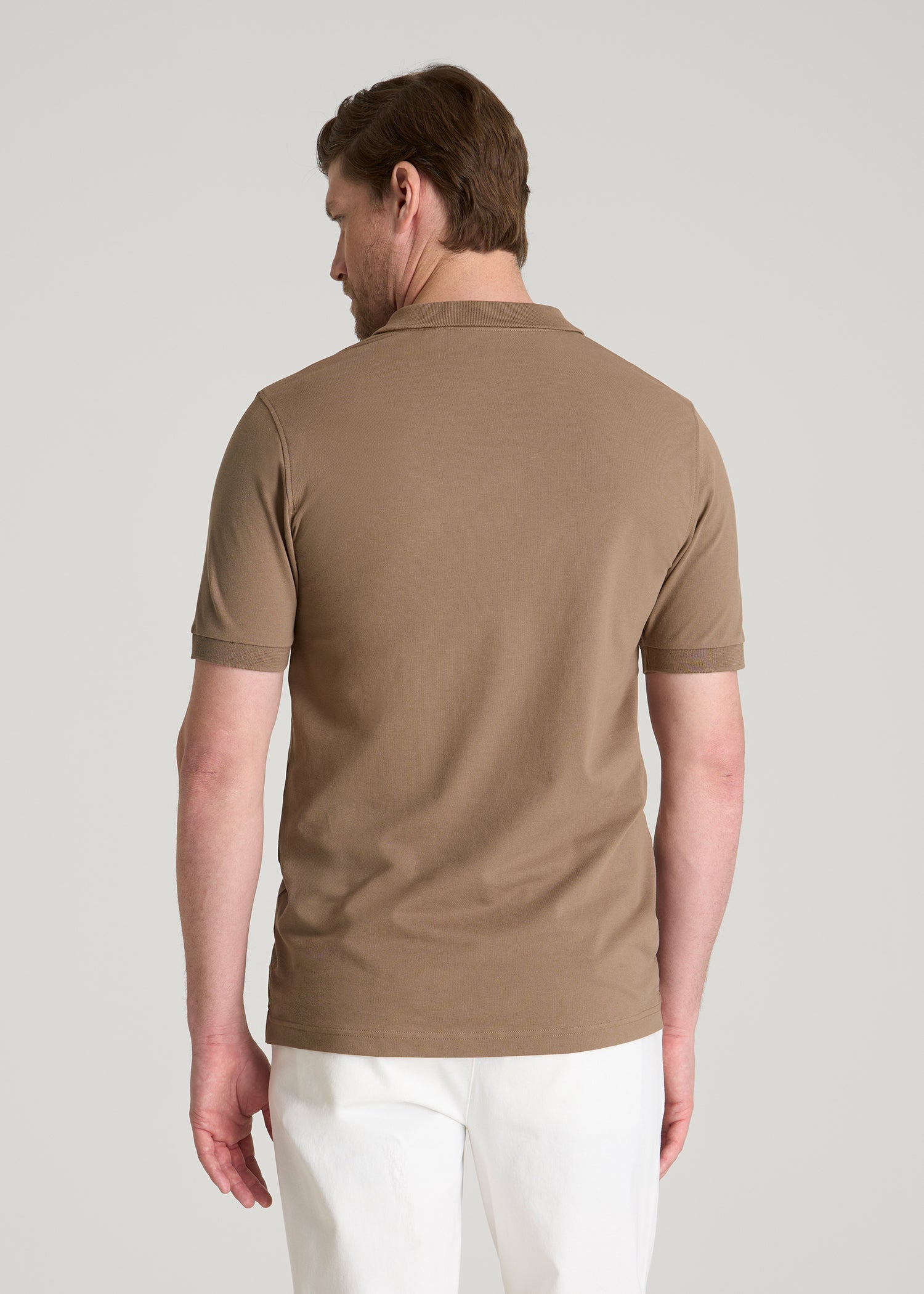 American Tall For Sale | Classic Polo with Embroidered Logo for Tall Men in Warm Brown