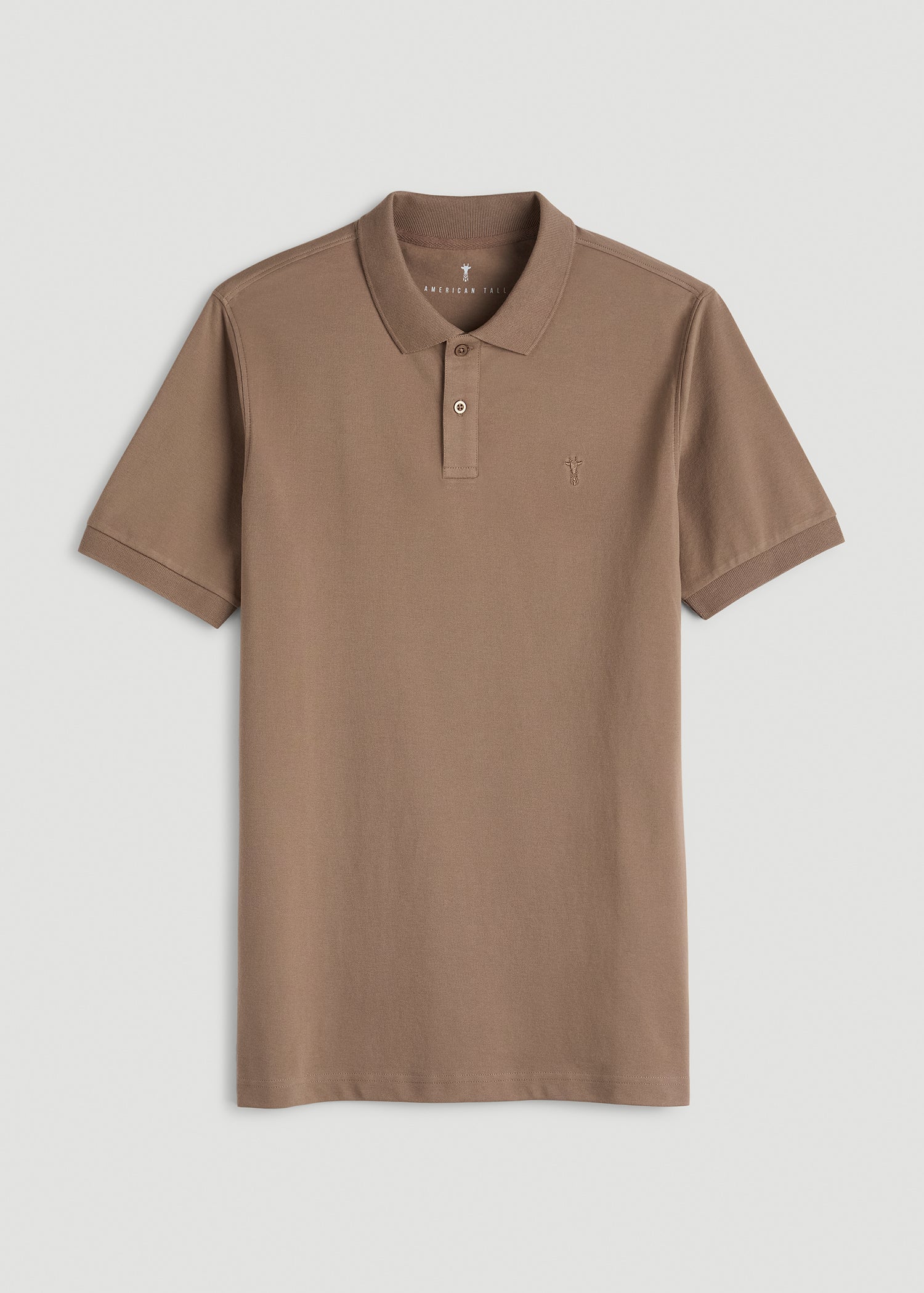 American Tall For Sale | Classic Polo with Embroidered Logo for Tall Men in Warm Brown
