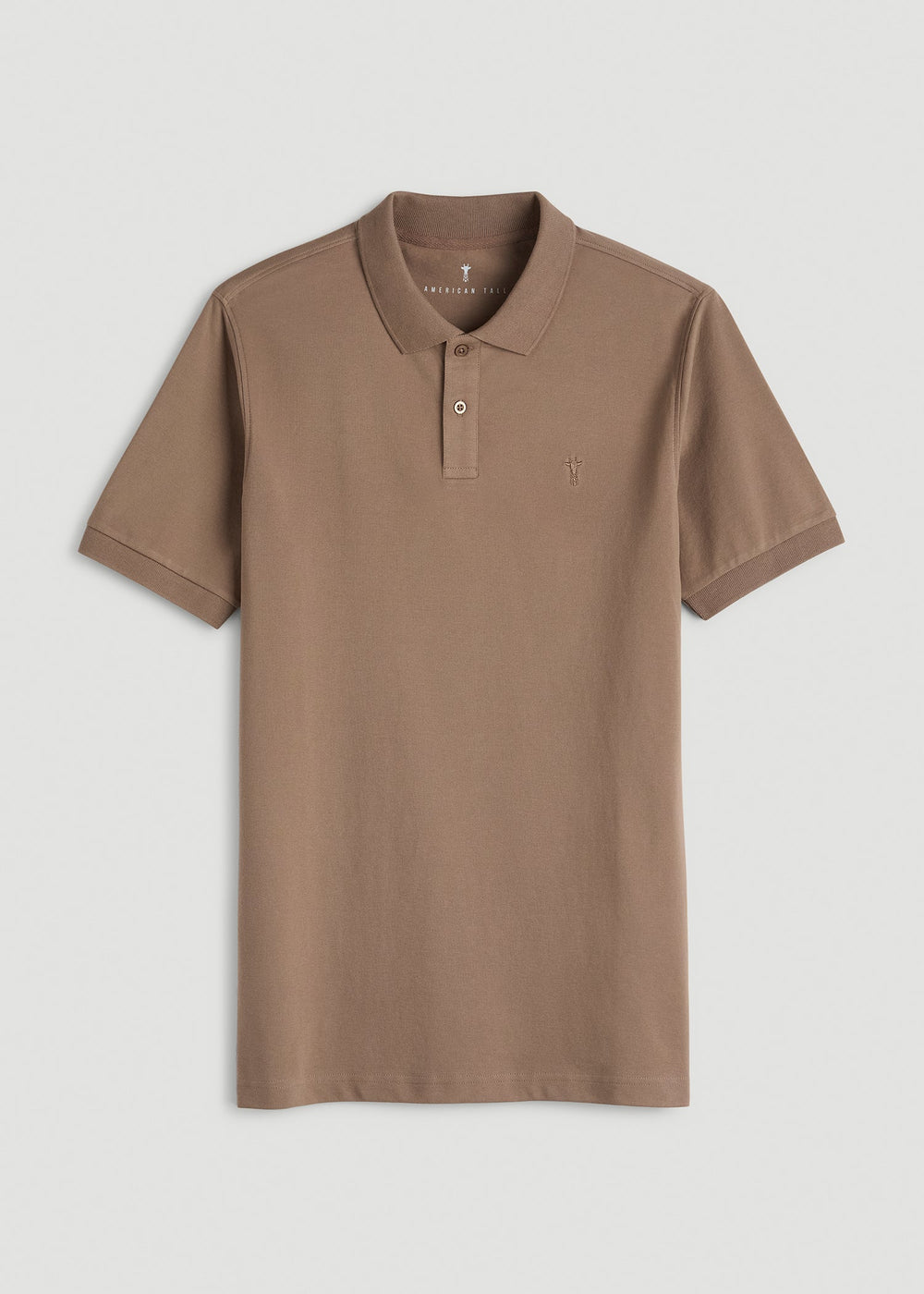 American Tall For Sale | Classic Polo with Embroidered Logo for Tall Men in Warm Brown