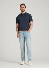 American Tall Online Shop | Slub Knit Polo with Pocket for Tall Men in Navy
