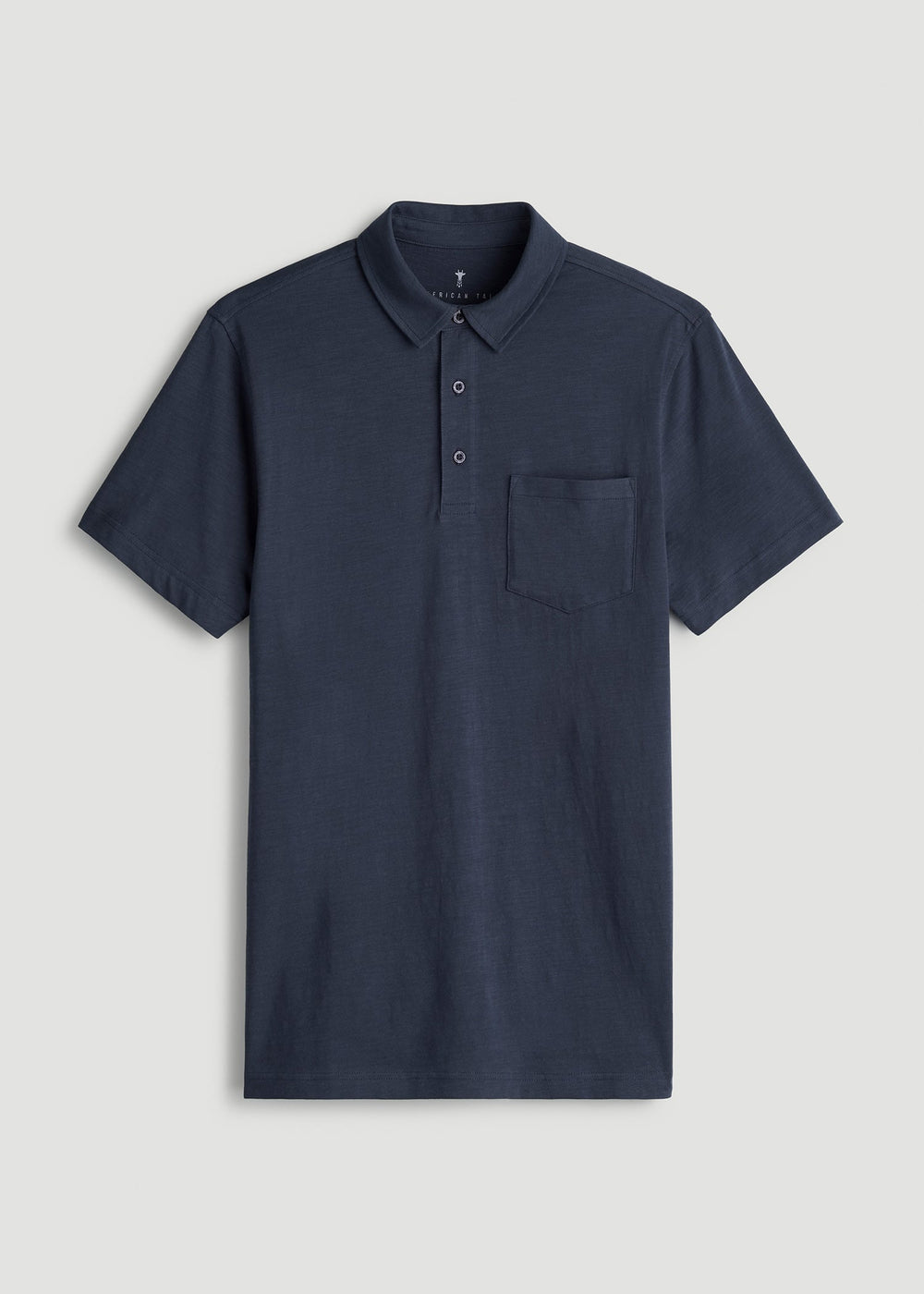 American Tall Online Shop | Slub Knit Polo with Pocket for Tall Men in Navy