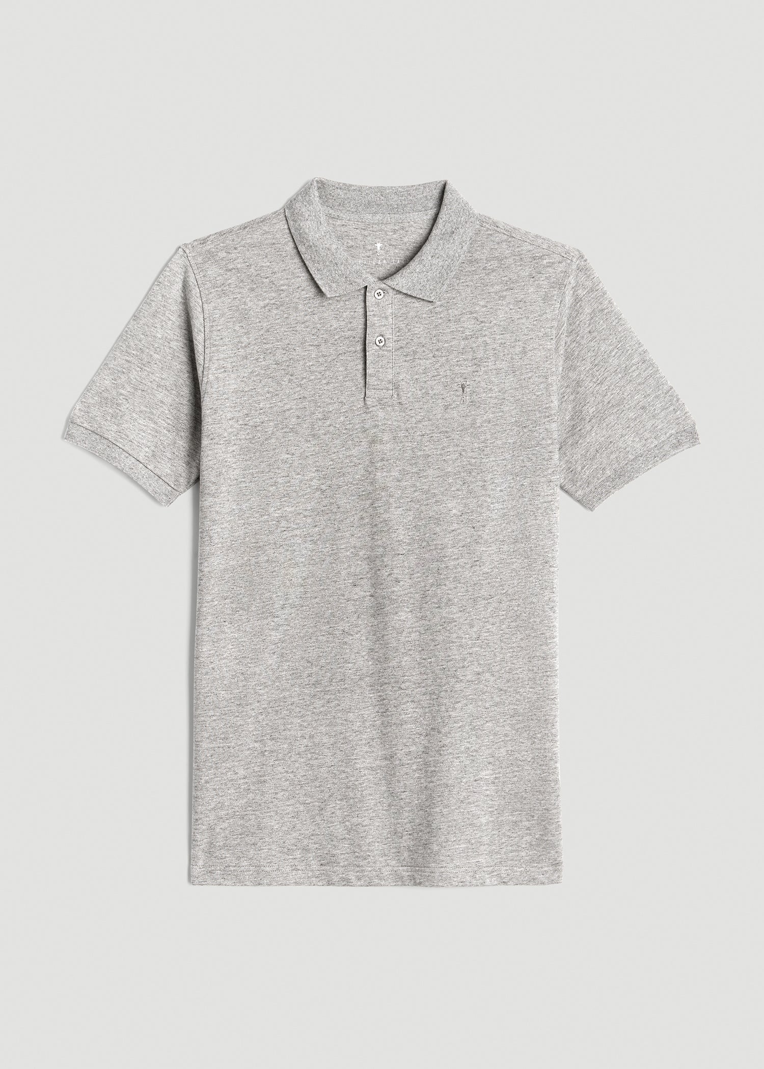 American Tall Outlet | Classic Polo with Embroidered Logo for Tall Men in Heathered Grey