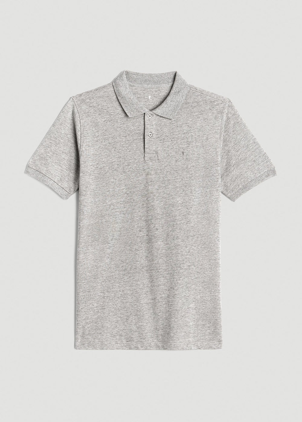American Tall Outlet | Classic Polo with Embroidered Logo for Tall Men in Heathered Grey