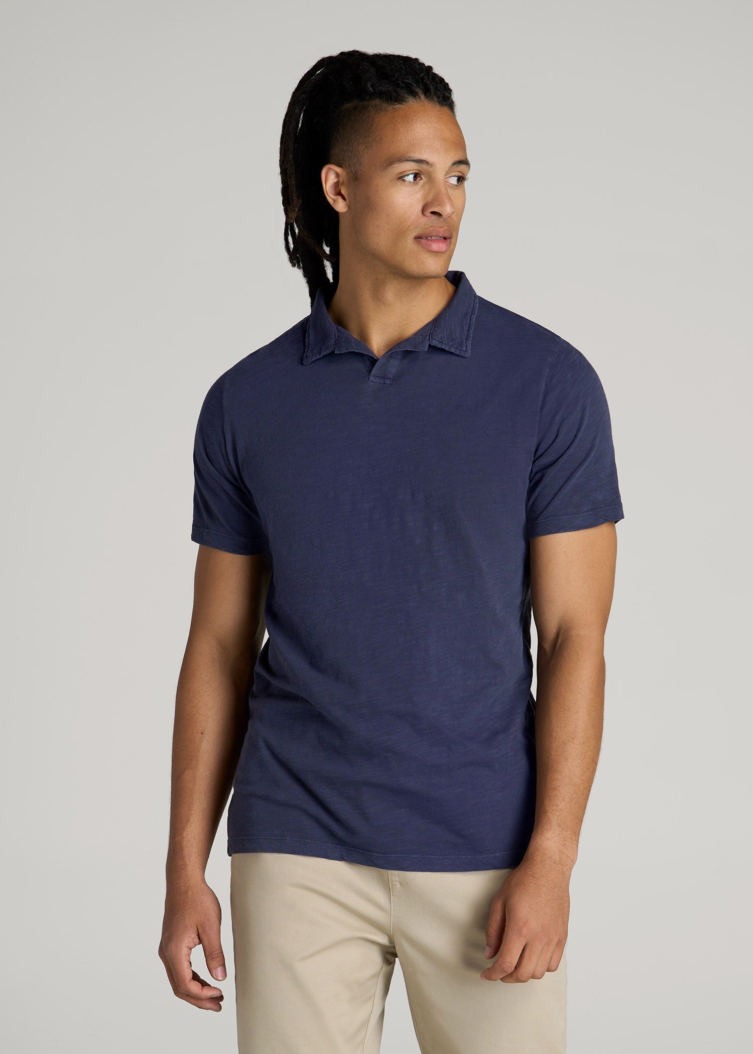 American Tall For Sale | Slub Polo Shirt for Tall Men in Navy