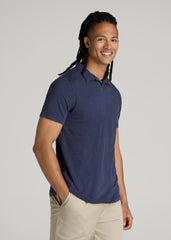 American Tall For Sale | Slub Polo Shirt for Tall Men in Navy
