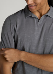 American Tall Online Shop | Slub Polo Shirt for Tall Men in Slate