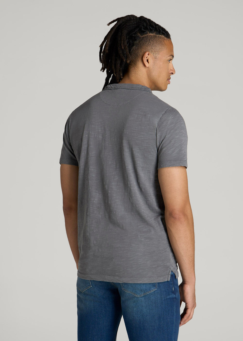 American Tall Online Shop | Slub Polo Shirt for Tall Men in Slate