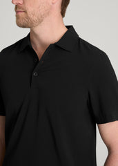 American Tall Online | Coastal Perforated Polo for Tall Men in Black