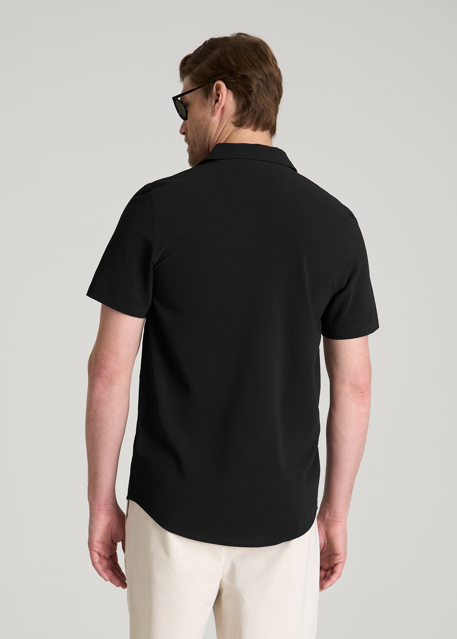 American Tall Online | Coastal Perforated Polo for Tall Men in Black