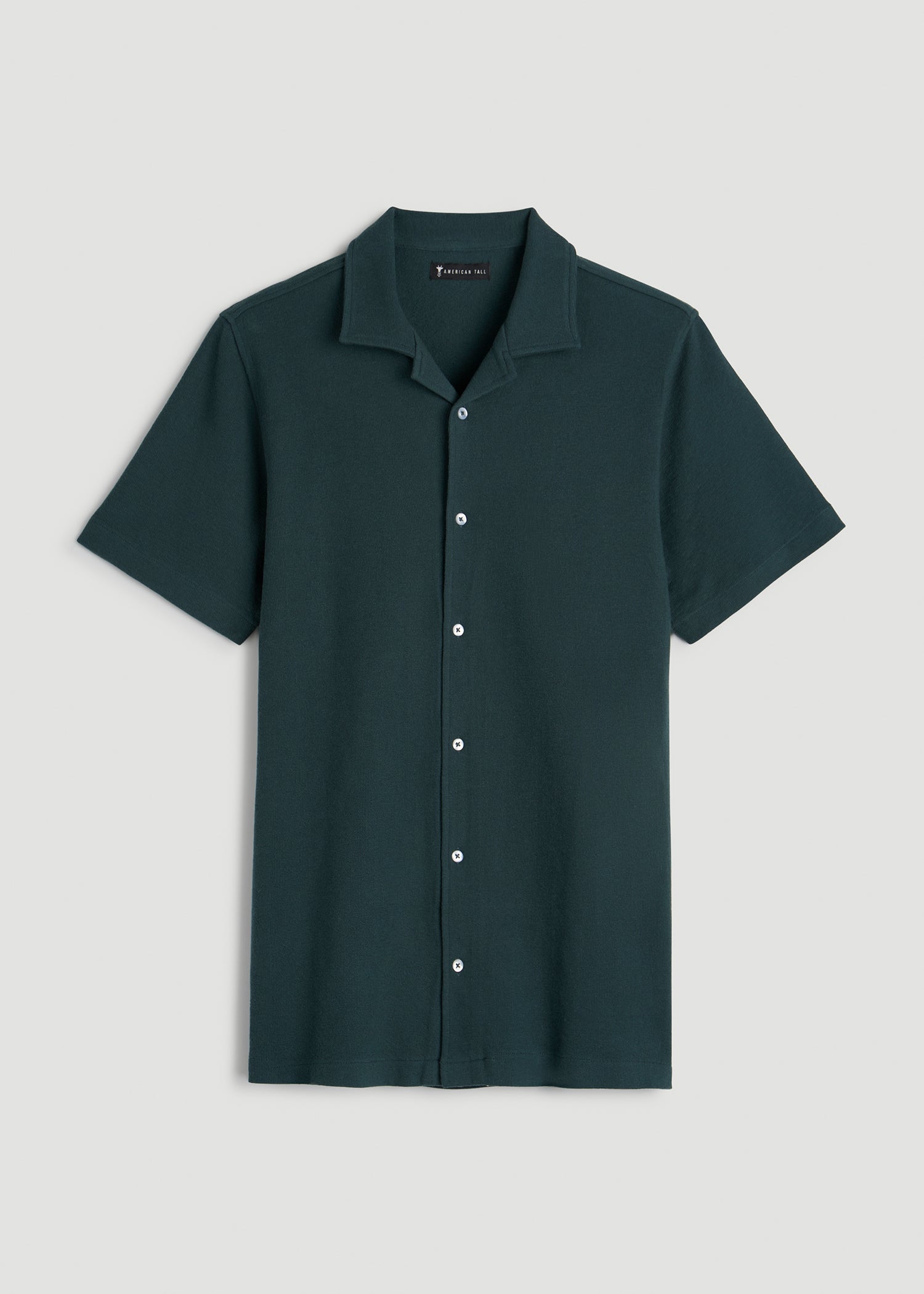 American Tall Sale | Terry Cotton Polo Cardigan for Tall Men in Emerald