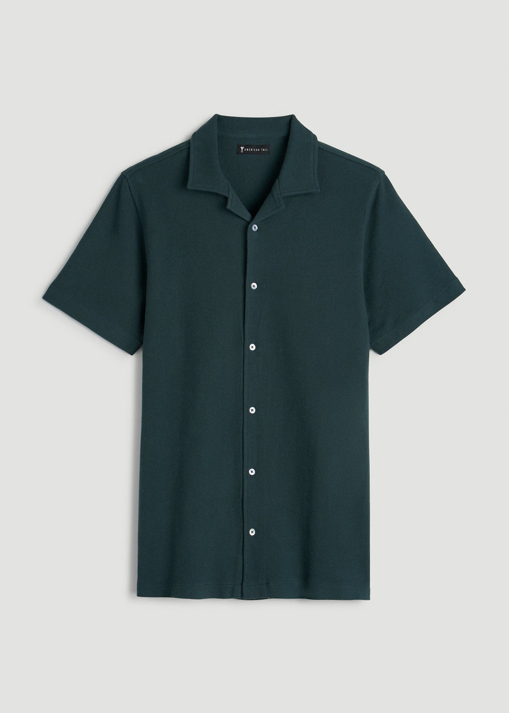 American Tall Sale | Terry Cotton Polo Cardigan for Tall Men in Emerald