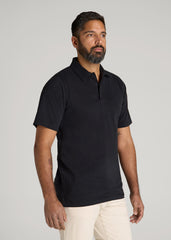 American Tall Outlet | LJ&S Ultra Soft Short Sleeve Cotton Polo for Tall Men in Vintage Black