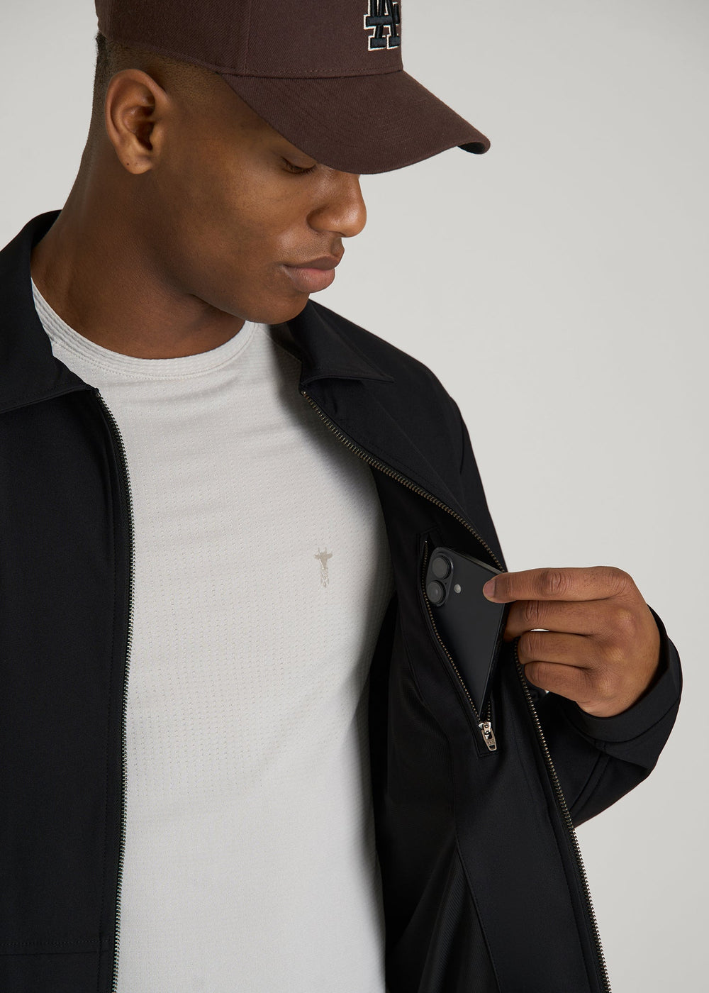 American Tall Online | Traveler Bomber Jacket for Tall Men in Black