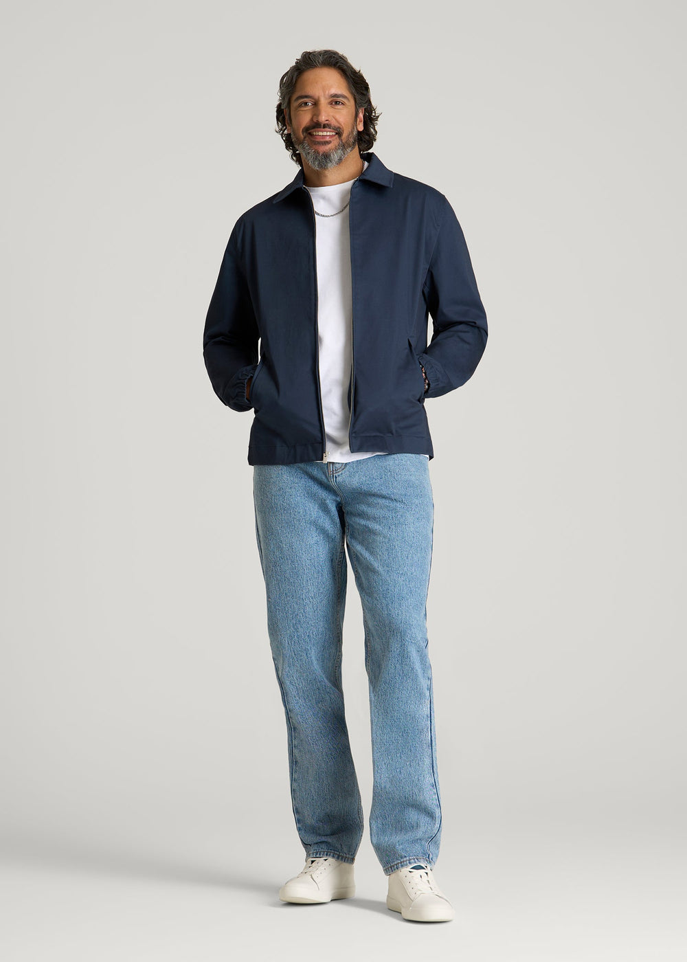 American Tall Sale | Harrington Jacket for Tall Men in Navy Blue