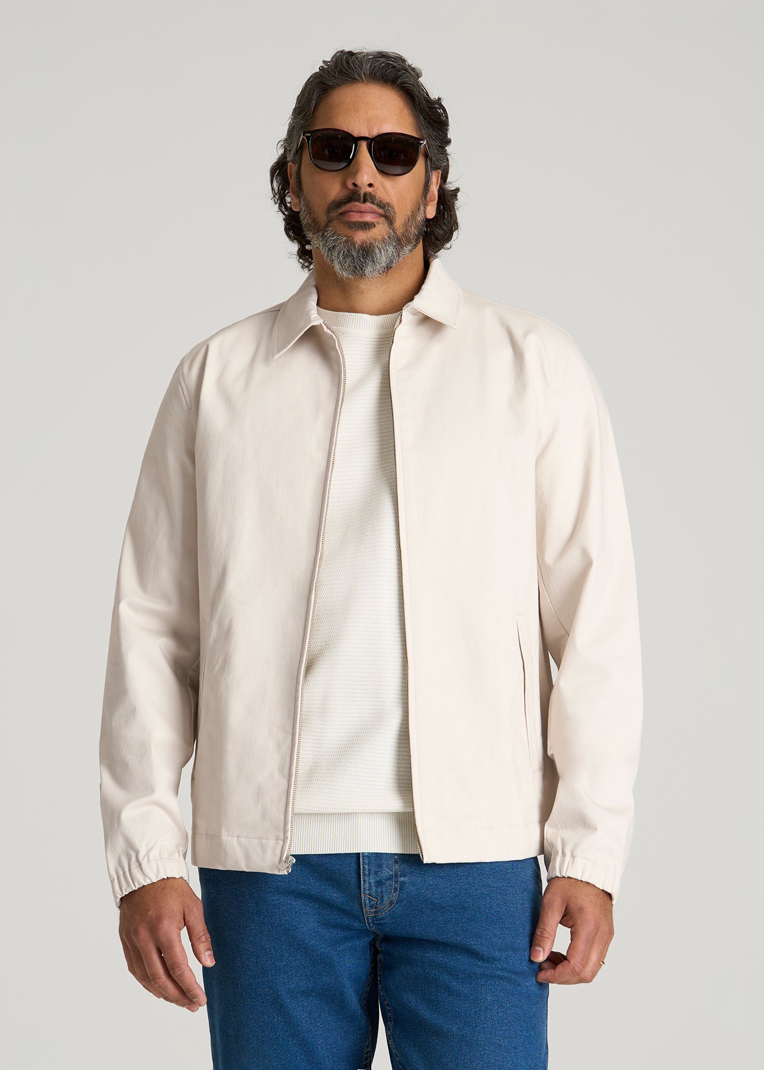 American Tall Outlet | Harrington Jacket for Tall Men in Crystal Sand