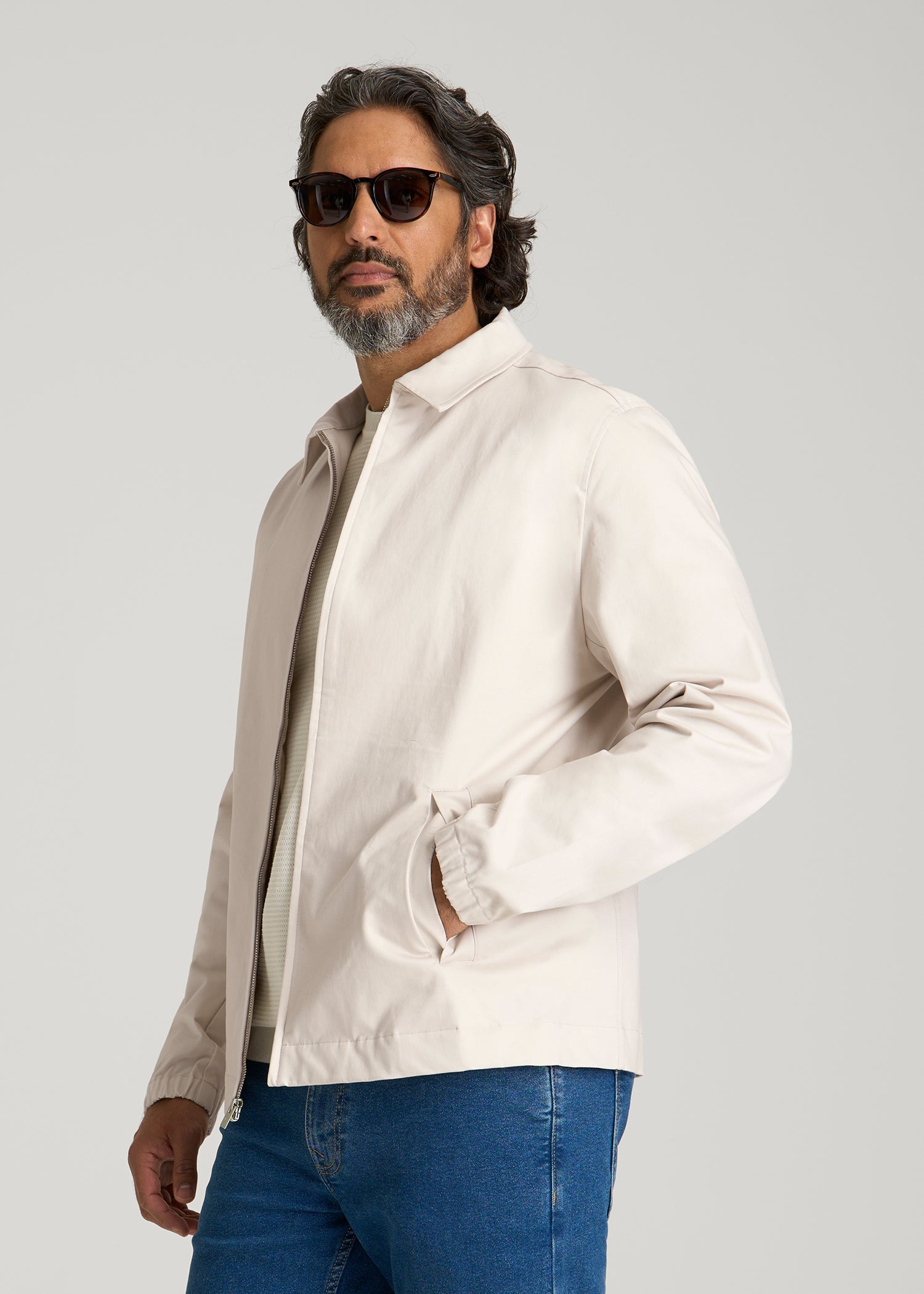American Tall Outlet | Harrington Jacket for Tall Men in Crystal Sand