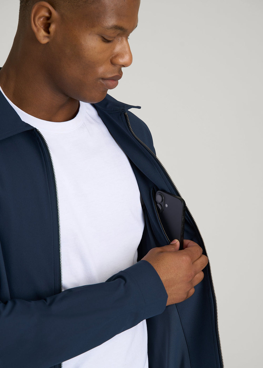 American Tall For Sale | Traveler Bomber Jacket for Tall Men in Navy Blue