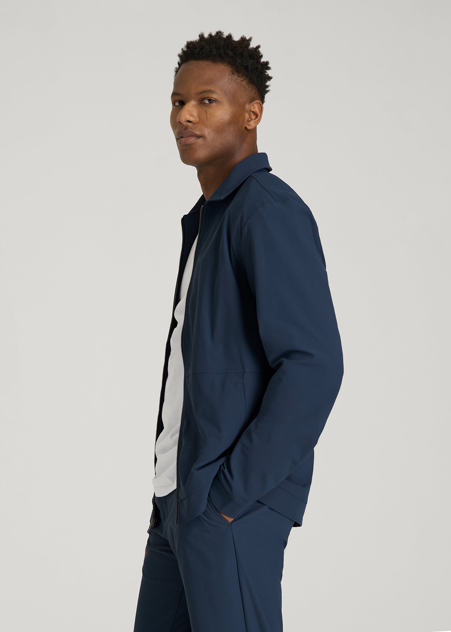 American Tall For Sale | Traveler Bomber Jacket for Tall Men in Navy Blue